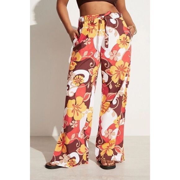 Faithfull the Brand Celvia Pant Ulani Floral Print Wide Leg Pull on S NWT Sale - Picture 3 of 16